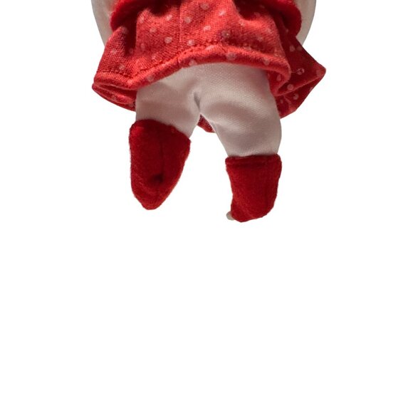 Vintage Porcelain Doll Ornament With Red Polka Dot Dress & White Tights - Picture 6 of 9